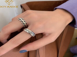 Foto van Sieraden xiyanike 925 sterling silver hot sale korean twist chain open ring female retro distressed 