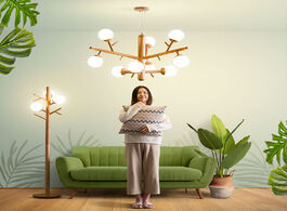 Foto van Lampen verlichting nordic magic beans chandeliers living room bedroom bedside hanglamp wood branch m
