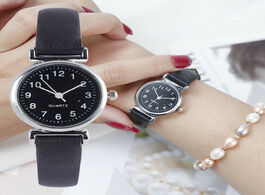 Foto van Horloge classic women s watches casual quartz leather strap band watch round analog clock wrist