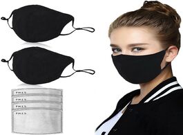 Foto van Beveiliging en bescherming 2pcs cotton mask with 4pcs filters protective black washable face breatha