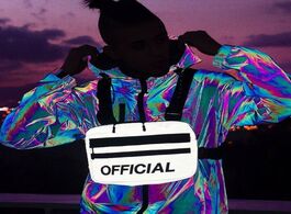 Foto van Tassen men disco tactical chest pocket trendy bag for women outdoor reflective colorful streetwear h