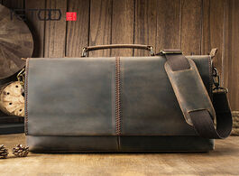 Foto van Tassen aetoo leather retro men s briefcase horizontal square computer bag casual business handbag
