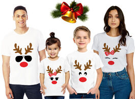 Foto van Baby peuter benodigdheden 1pc deer face print christmas family matching white t shirt mother daughte