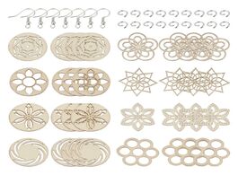 Foto van Sieraden jewelry making kit diy dangle earring set with 80pcs unfinished blank wood pendants jump ri