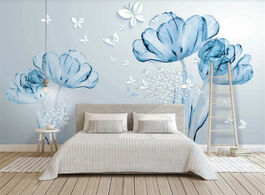 Foto van Woning en bouw custom atmospheric 3d photo wallpaper modern minimalist flower bedroom living room so