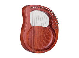 Foto van Sport en spel wh16 16 string wooden lyre harp metal strings mahogany solid wood instrument with carr