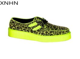 Foto van Schoenen new women s shoes lace up leopard wedges casual ladies sneakers increase leisure and comfor