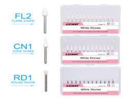 Foto van Schoonheid gezondheid azdent 12pcs pack dental flame cone round white stone polisher fg burs for pol