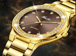 Foto van Horloge missfox elegant woman watch luxury brand female wristwatch japan movt 30m waterproof gold ex