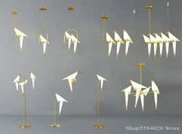Foto van Lampen verlichting gold bird cage paper pendant light living room bedroom origami kitchen hanging la