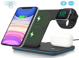 Foto van Telefoon accessoires wireless charger stand 3 in 1 qi 15w fast charging dock station for apple watch