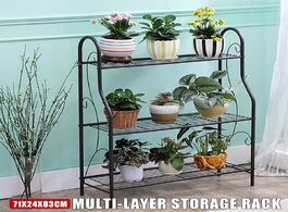 Foto van Meubels 3 layers iron outdoor garden plant shelves storage shelf simple assembly removable bedroom f