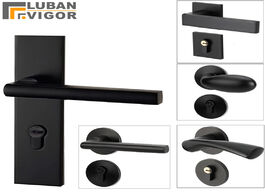 Foto van Bevestigingsmaterialen beautiful choose black aluminum alloy door handle interior bedroom split lock