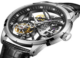 Foto van Horloge luxury skeleton original tourbillon movement watches men hollow out mechanical mens clock sa