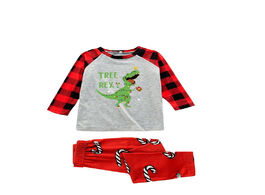 Foto van Baby peuter benodigdheden merry christmas family pajamas pants set dinosaur letter mommy and me matc