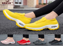 Foto van Schoenen nausk platform sneakers shoes breathable casual woman fashion height increasing ladies plus