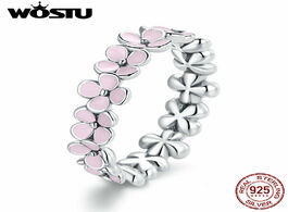 Foto van Sieraden wostu pink flower ring 100 925 sterling silver wreath rings for female fingers original des