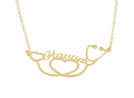 Foto van Sieraden custom double heart stethoscope name necklace for women stainless steel gold chain choker n