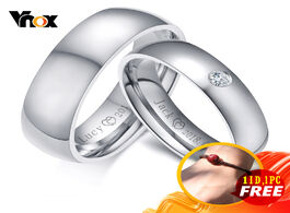 Foto van Sieraden vnox basic wedding bands rings for women man customize name date love info promise alliance