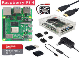 Foto van Computer raspberry pi 4 model b 2gb 4gb 8gb ram case fan heat sink power adapter 32 64 gb sd card mi