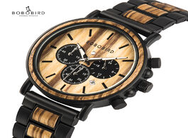 Foto van Horloge bobo bird wooden watch men erkek kol saati luxury stylish wood timepieces chronograph milita