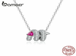 Foto van Sieraden bamoer 925 sterling silver glittering cz paved snake charm necklace for women chain short n