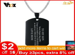 Foto van Sieraden vnox to my son never forget that mom dad always love you dog tag pendant necklace courage c