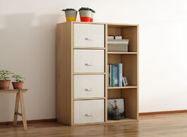 Foto van Meubels modern bookshelf toy storage cabinet wooden domestic rack with drawer