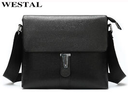 Foto van Tassen westal men s shoulder bag for genuine leather crossbody bags black designer hasp messenger 89