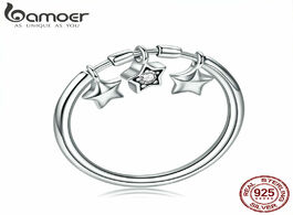 Foto van Sieraden bamoer 100 925 sterling silver fashion sparkling dangle star finger rings for women wedding