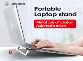 Foto van Computer lingchen laptop stand notebook holder for macbook air pro foldable aluminum alloy to 11.6 1