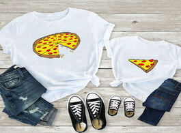 Foto van Baby peuter benodigdheden funny family look dad son mom daughter matching clothes pizza print t shir
