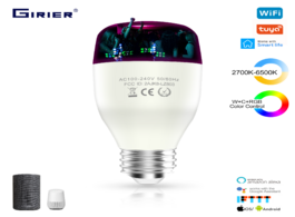 Foto van Elektronica e27 smart wifi led bulb 7 9w wcrgb tuya dimmable lamp color changing with music compatib