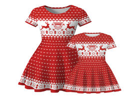 Foto van Baby peuter benodigdheden christmas mom and daughter dresses cute family party parent child outfits 