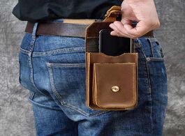 Foto van Tassen luufan real leather men casual small waist bag cowhide fashion hook belt pack cigarette case 