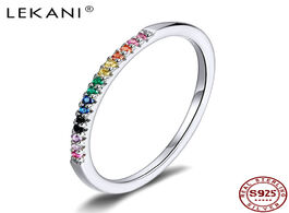 Foto van Sieraden lekani rainbow color finger rings for women stackable match joker wedding sterling silver 9
