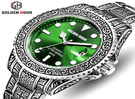 Foto van Horloge 2019 goldenhour luxury men s watch sport business quartz clock waterproof calendar steel str