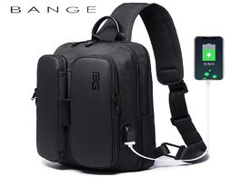 Foto van Tassen bange men s chest pack casual crossbody bags male usb charging shoulder bag oxford messenger 