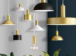Foto van Lampen verlichting thrisdar modern metal pendant lights gold white black lampshade lamp living room 