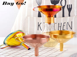 Foto van Huis inrichting functional stainless steel gold funnel kitchen oil liquid metal with detachable filt