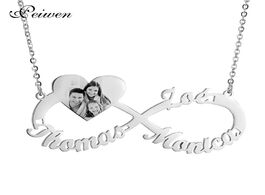 Foto van Sieraden personalized custom name photo necklace stainless steel infinity heart nameplate engrave ne
