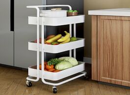 Foto van Meubels 3 tier kitchen trolley storage organizer rack serving bathroom rolling cart basket stand