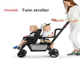 Foto van Baby peuter benodigdheden 2020 new lightweight twin strollers can sit reclining child stroller doubl