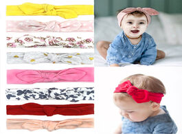Foto van Baby peuter benodigdheden 3pcs set flower print headband dot bowknot haarband girl headbands cotton 