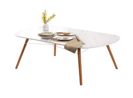 Foto van Meubels solid wood dining table marble small family rectangular practical