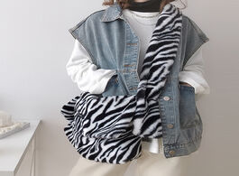 Foto van Tassen fashion zebra women messenger bag leopard printing faux fur shoulder crossbody bags for large