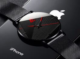 Foto van Horloge reloj hombr 2020 fashion watches men classic black ultra thin stainless steel mesh belt quar