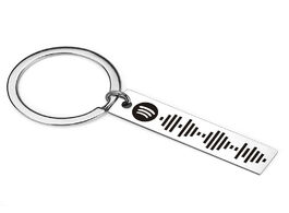 Foto van Sieraden personalized music spotify scan code keychains for women stainless steel keyring customized