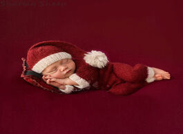 Foto van Baby peuter benodigdheden boy girl red christmas romper hat outfits newborn photography props infant