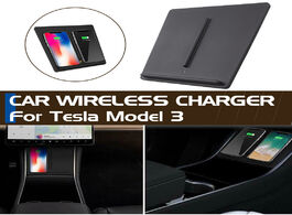 Foto van Auto motor accessoires upgraded car wireless charger for tesla model 3 usb port mount qi dual phones